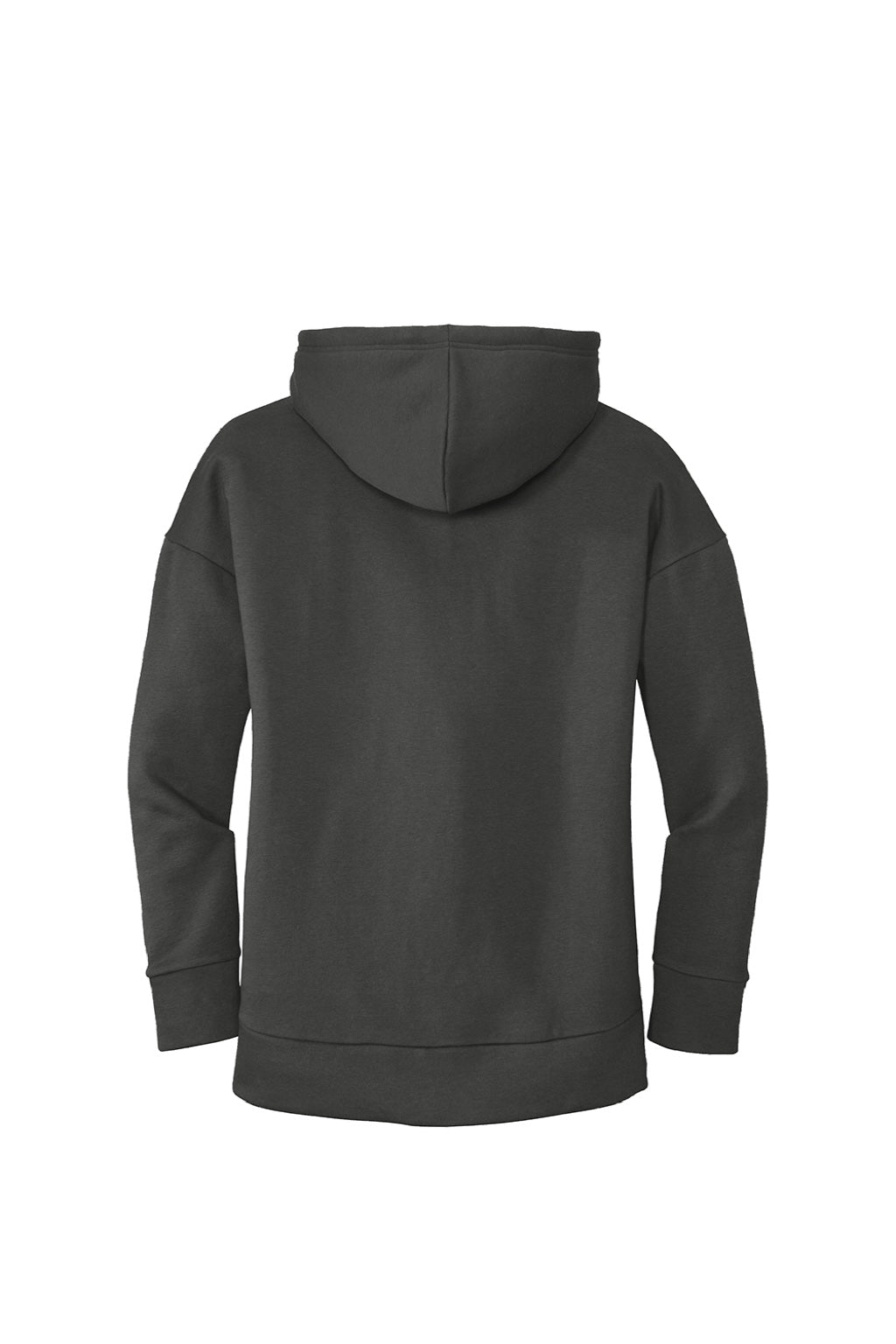 District DT1104 Womens Perfect Weight Fleece Full Zip Hooded Sweatshirt Hoodie w/ Pockets Charcoal Grey Flat Back