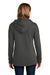 District DT1104 Womens Perfect Weight Fleece Full Zip Hooded Sweatshirt Hoodie w/ Pockets Charcoal Grey Model Back