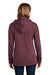 District DT1104 Womens Perfect Weight Fleece Full Zip Hooded Sweatshirt Hoodie w/ Pockets Heather Loganberry Model Back