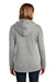 District DT1104 Womens Perfect Weight Fleece Full Zip Hooded Sweatshirt Hoodie w/ Pockets Heather Steel Grey Model Back
