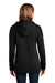 District DT1104 Womens Perfect Weight Fleece Full Zip Hooded Sweatshirt Hoodie w/ Pockets Jet Black Model Back