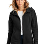 District Womens Perfect Weight Fleece Full Zip Hooded Sweatshirt Hoodie w/ Pockets - Jet Black