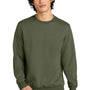 District Mens Perfect Weight Fleece Crewneck Sweatshirt - Military Green