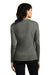 District DT110 Womens Perfect Blend CVC Long Sleeve Crewneck T-Shirt Heather Charcoal Grey Model Back