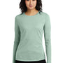 District Womens Perfect Blend CVC Long Sleeve Crewneck T-Shirt - Heather Dusty Sage Green