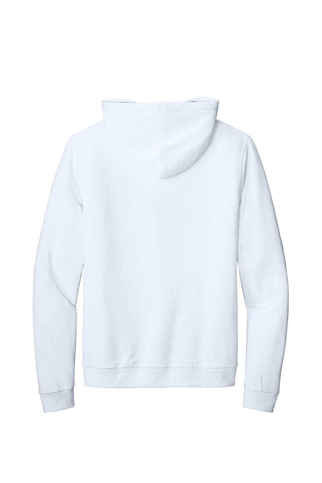 District DT1300 Mens Perfect Tri Fleece Hooded Sweatshirt Hoodie w/ Pouch Pocket White Flat Back