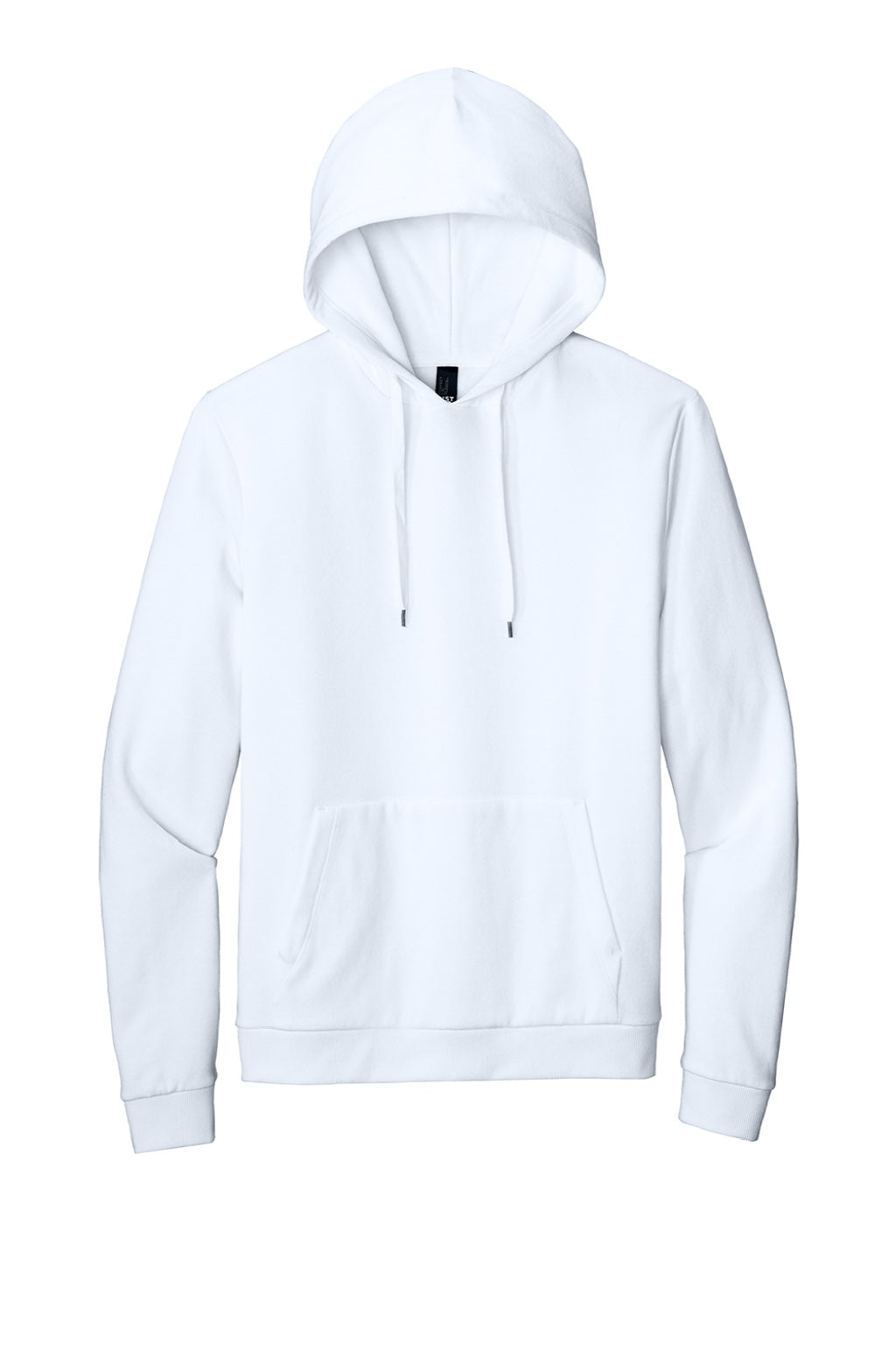 District DT1300 Mens Perfect Tri Fleece Hooded Sweatshirt Hoodie w/ Pouch Pocket White Flat Front