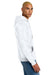 District DT1300 Mens Perfect Tri Fleece Hooded Sweatshirt Hoodie w/ Pouch Pocket White Model Side