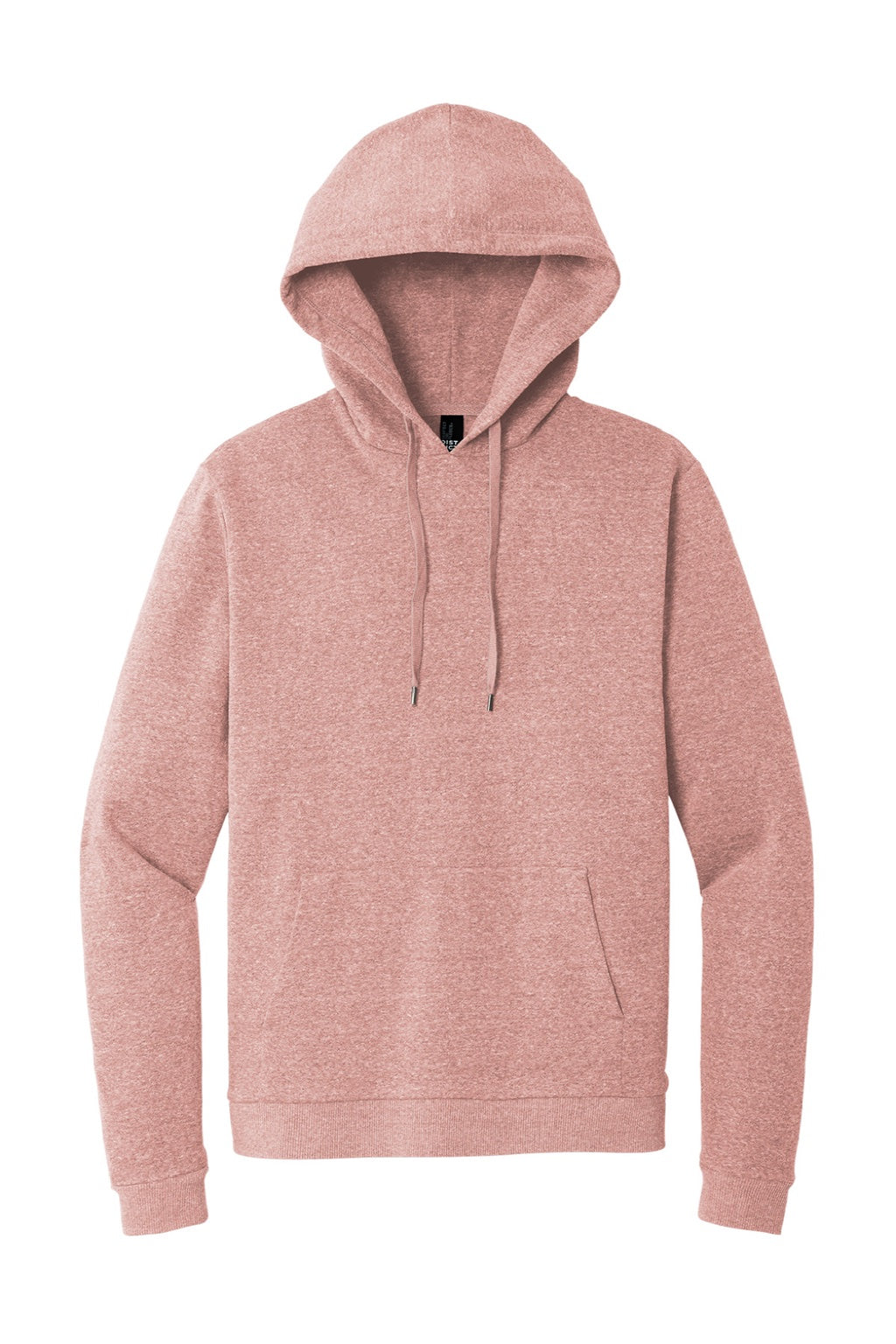 District DT1300 Mens Perfect Tri Fleece Hooded Sweatshirt Hoodie w/ Pouch Pocket Blush Frost Flat Front