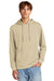District DT1300 Mens Perfect Tri Fleece Hooded Sweatshirt Hoodie w/ Pouch Pocket Heather Desert Tan Model Front