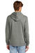 District DT1300 Mens Perfect Tri Fleece Hooded Sweatshirt Hoodie w/ Pouch Pocket Heather Charcoal Grey Model Back