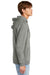 District DT1300 Mens Perfect Tri Fleece Hooded Sweatshirt Hoodie w/ Pouch Pocket Heather Charcoal Grey Model Side