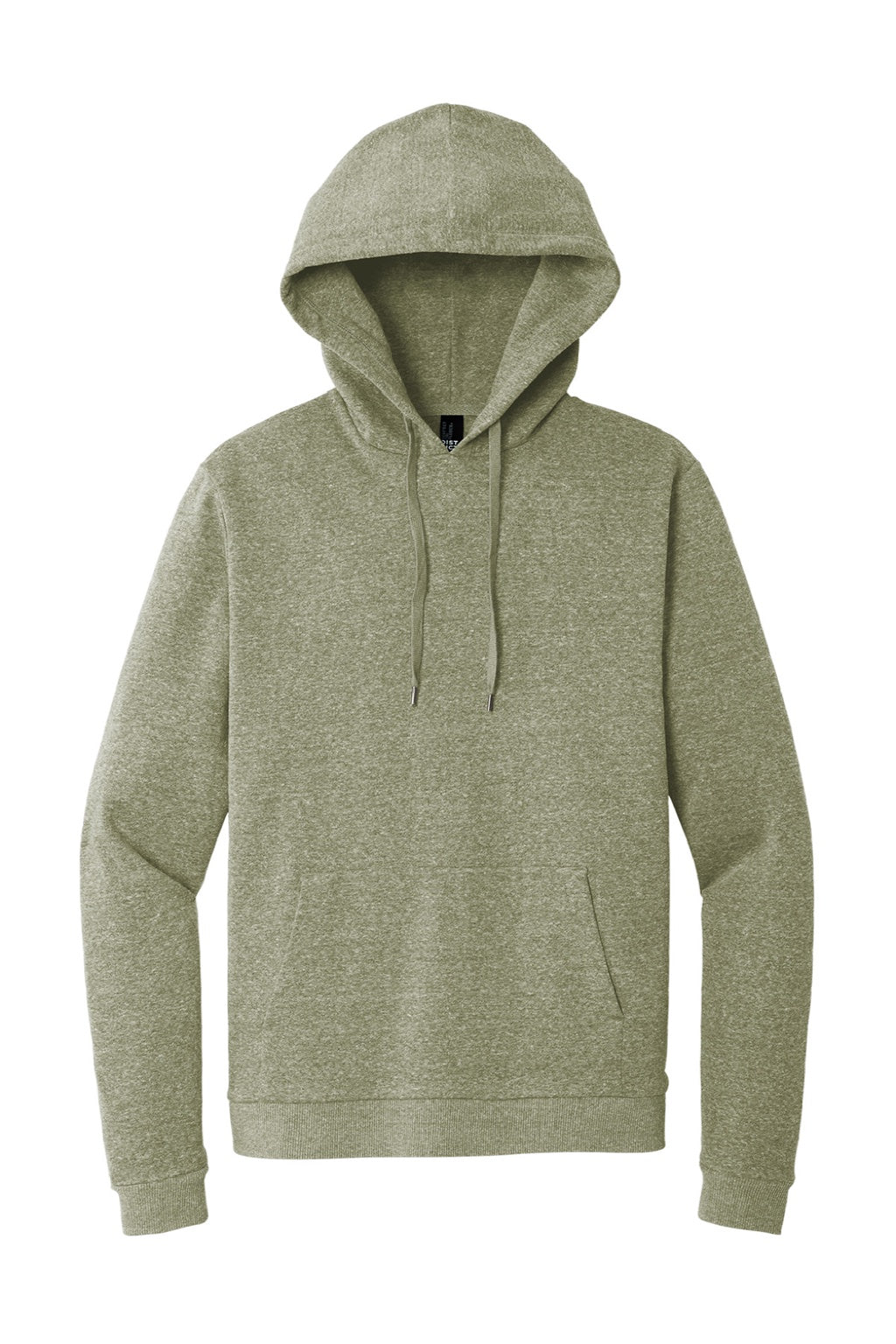 District DT1300 Mens Perfect Tri Fleece Hooded Sweatshirt Hoodie w/ Pouch Pocket Military Green Frost Flat Front