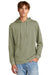 District DT1300 Mens Perfect Tri Fleece Hooded Sweatshirt Hoodie w/ Pouch Pocket Military Green Frost Model Front