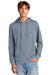 District DT1300 Mens Perfect Tri Fleece Hooded Sweatshirt Hoodie w/ Pouch Pocket Navy Blue Frost Model Front