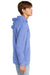 District DT1300 Mens Perfect Tri Fleece Hooded Sweatshirt Hoodie w/ Pouch Pocket Royal Blue Frost Model Side