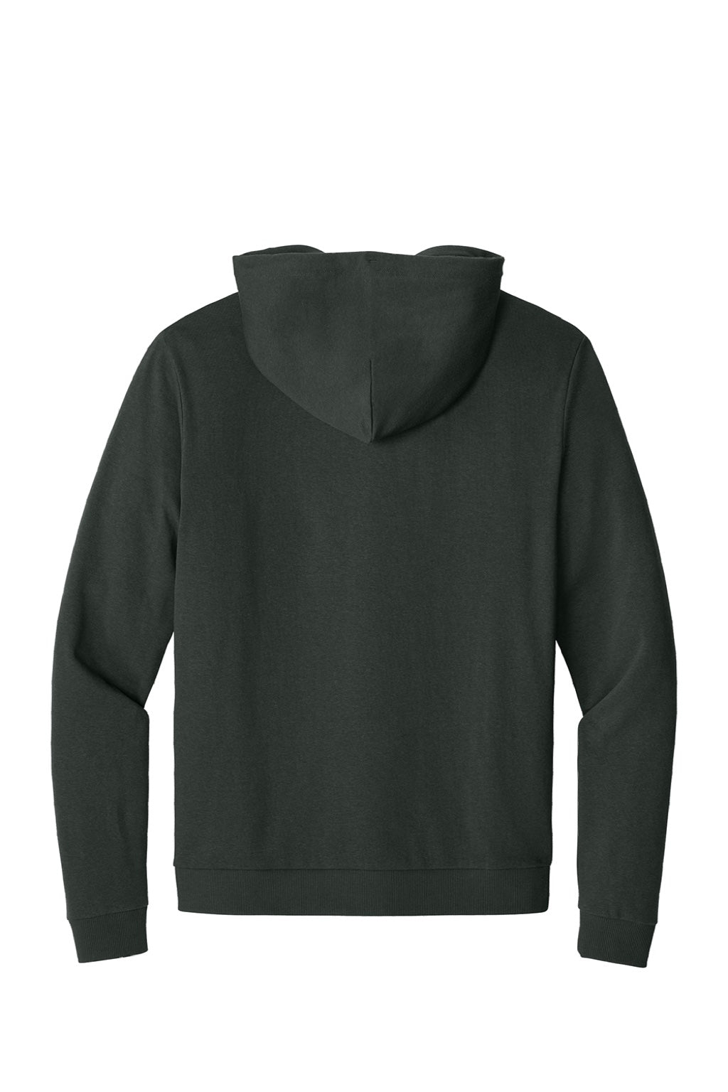 District DT1302 Mens Perfect Tri Fleece Full Zip Hooded Sweatshirt Hoodie w/ Pockets Deepest Grey Flat Back