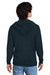District DT1302 Mens Perfect Tri Fleece Full Zip Hooded Sweatshirt Hoodie w/ Pockets New Navy Blue Model Back