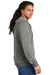 District DT1302 Mens Perfect Tri Fleece Full Zip Hooded Sweatshirt Hoodie w/ Pockets Heather Charcoal Grey Model Side