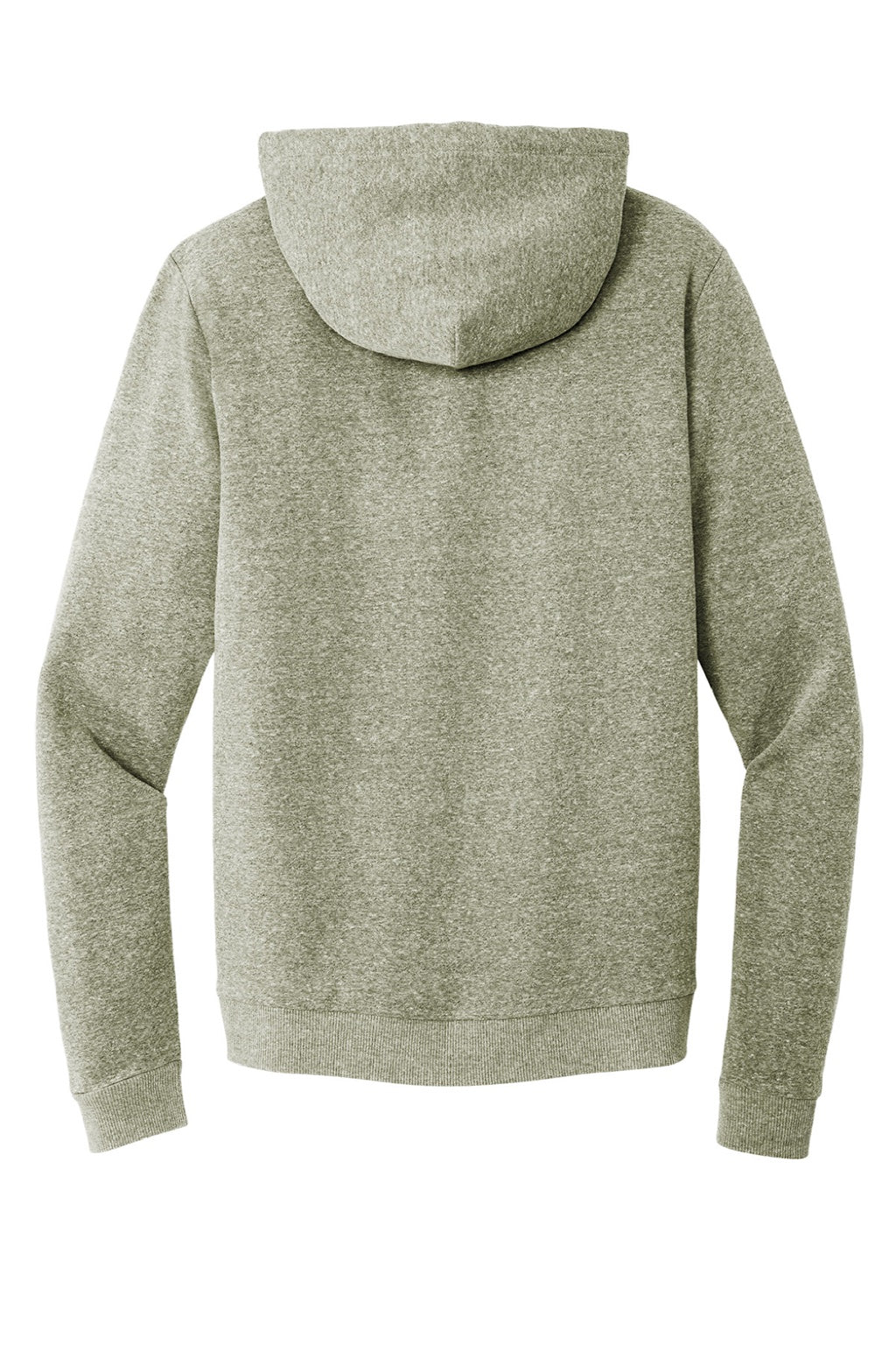 District DT1302 Mens Perfect Tri Fleece Full Zip Hooded Sweatshirt Hoodie w/ Pockets Military Green Frost Flat Back