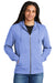 District DT1302 Mens Perfect Tri Fleece Full Zip Hooded Sweatshirt Hoodie w/ Pockets Royal Blue Frost Model Front