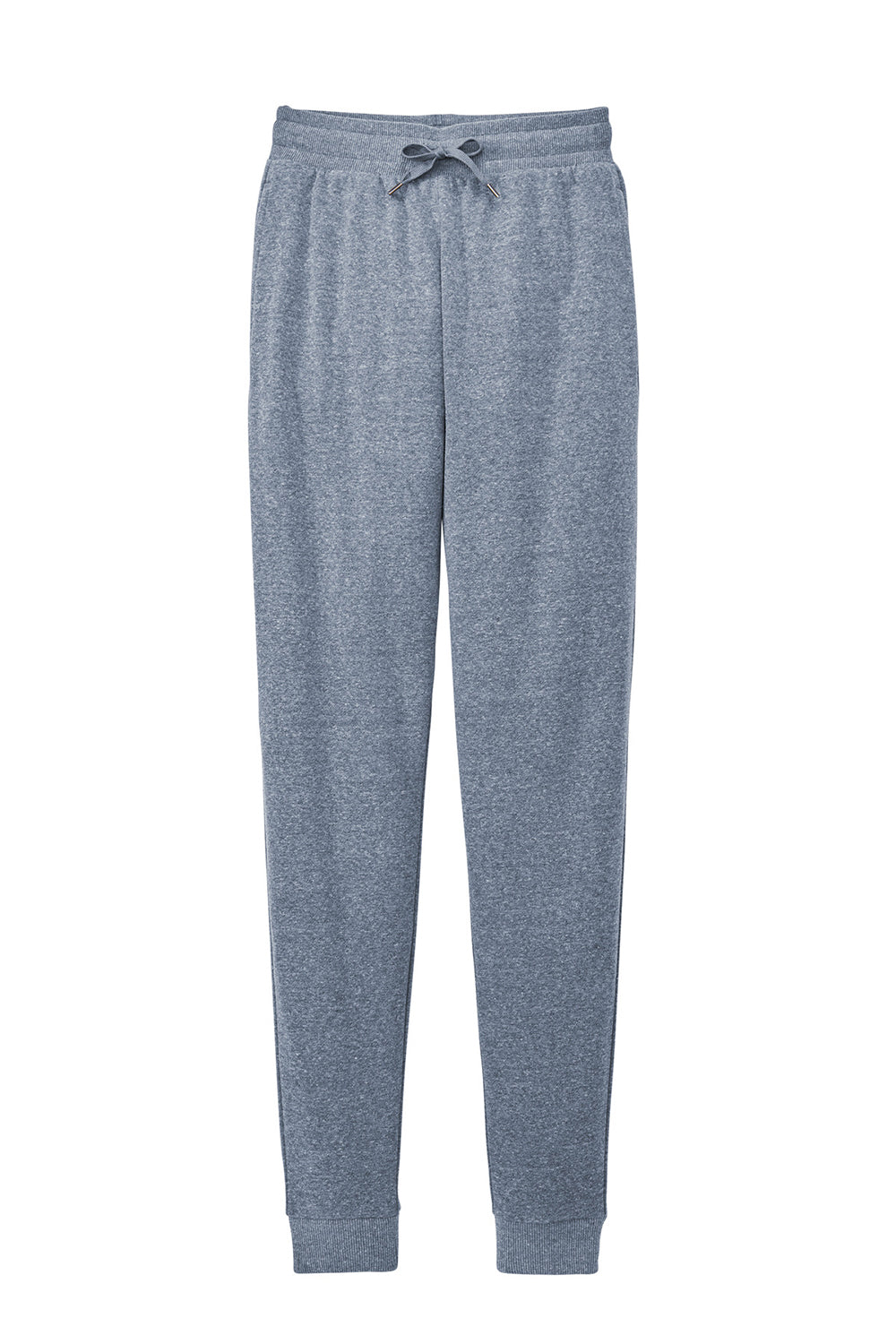 District DT1307 Mens Perfect Tri Fleece Jogger Sweatpants w/ Pockets Navy Blue Frost Flat Front