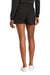 District DT1309 Womens Perfect Tri Fleece Shorts w/ Pockets Black Model Back