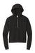 District DT1311 Womens Perfect Tri Fleece 1/4 Zip Hooded Sweatshirt Hoodie w/ Pouch Pocket Black Flat Front