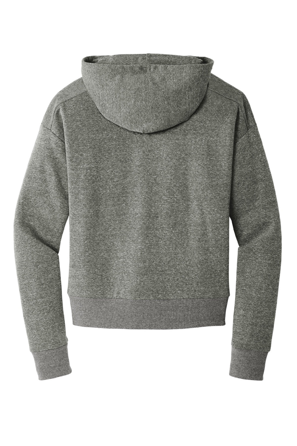 District DT1311 Womens Perfect Tri Fleece 1/4 Zip Hooded Sweatshirt Hoodie w/ Pouch Pocket Heather Charcoal Grey Flat Back