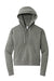 District DT1311 Womens Perfect Tri Fleece 1/4 Zip Hooded Sweatshirt Hoodie w/ Pouch Pocket Heather Charcoal Grey Flat Front