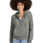 District Womens Perfect Tri Fleece 1/4 Zip Hooded Sweatshirt Hoodie w/ Pouch Pocket - Heather Charcoal Grey