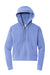 District DT1311 Womens Perfect Tri Fleece 1/4 Zip Hooded Sweatshirt Hoodie w/ Pouch Pocket Royal Blue Frost Flat Front