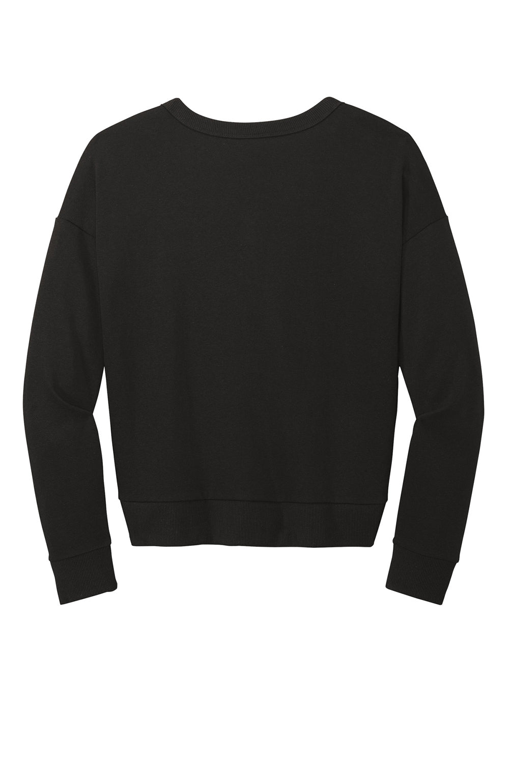 District DT1312 Womens Perfect Tri Fleece V-Neck Sweatshirt Black Flat Back