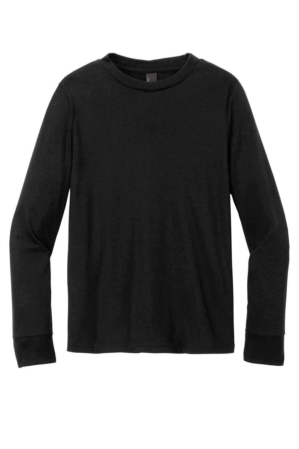 District DT132Y Youth Perfect Tri Long Sleeve Crewneck T-Shirt Black Flat Front