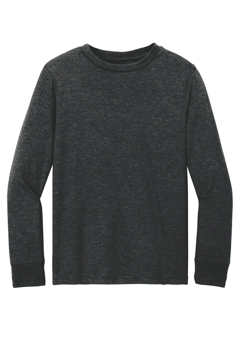 District DT132Y Youth Perfect Tri Long Sleeve Crewneck T-Shirt Black Frost Flat Front