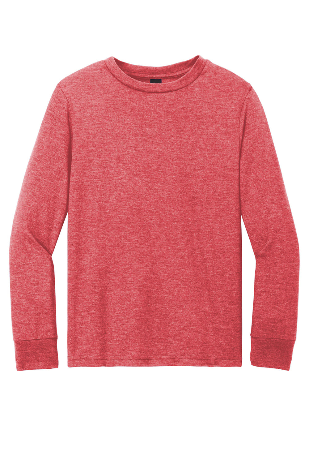 District DT132Y Youth Perfect Tri Long Sleeve Crewneck T-Shirt Red Frost Flat Front