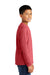 District DT132Y Youth Perfect Tri Long Sleeve Crewneck T-Shirt Red Frost Model Side