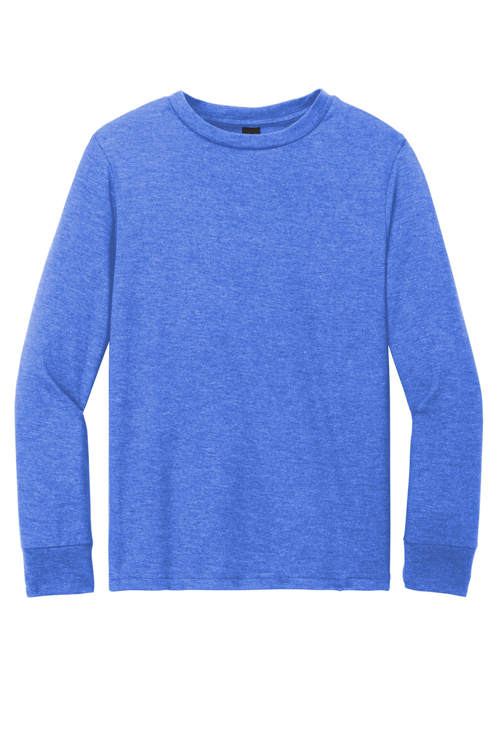 District DT132Y Youth Perfect Tri Long Sleeve Crewneck T-Shirt Royal Blue Frost Flat Front