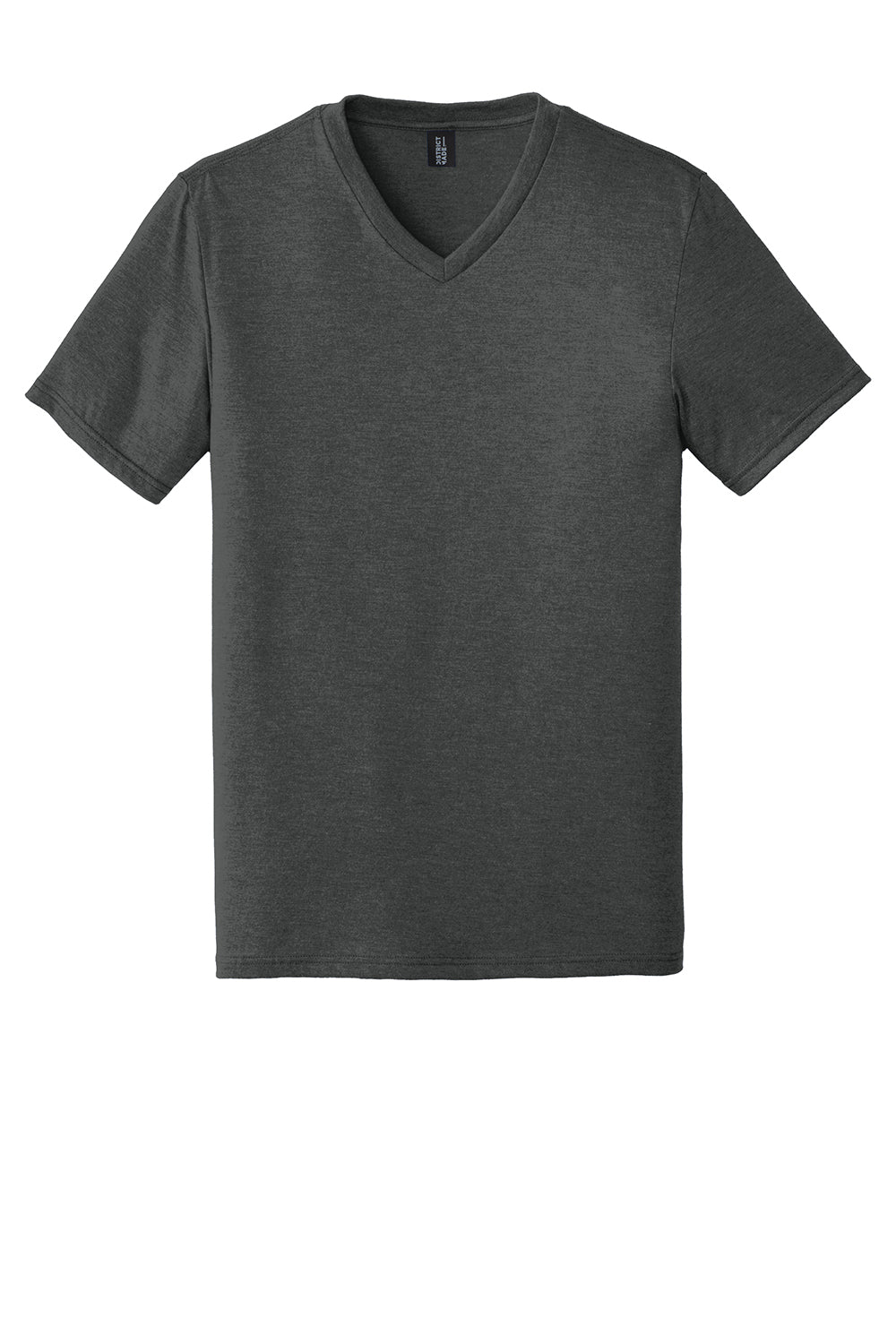 District DT1350 Mens Perfect Tri Short Sleeve V-Neck T-Shirt Black Frost Flat Front