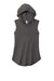 District DT1375 Womens Perfect Sleeveless Hooded T-Shirt Hoodie Heather Charcoal Grey Flat Front
