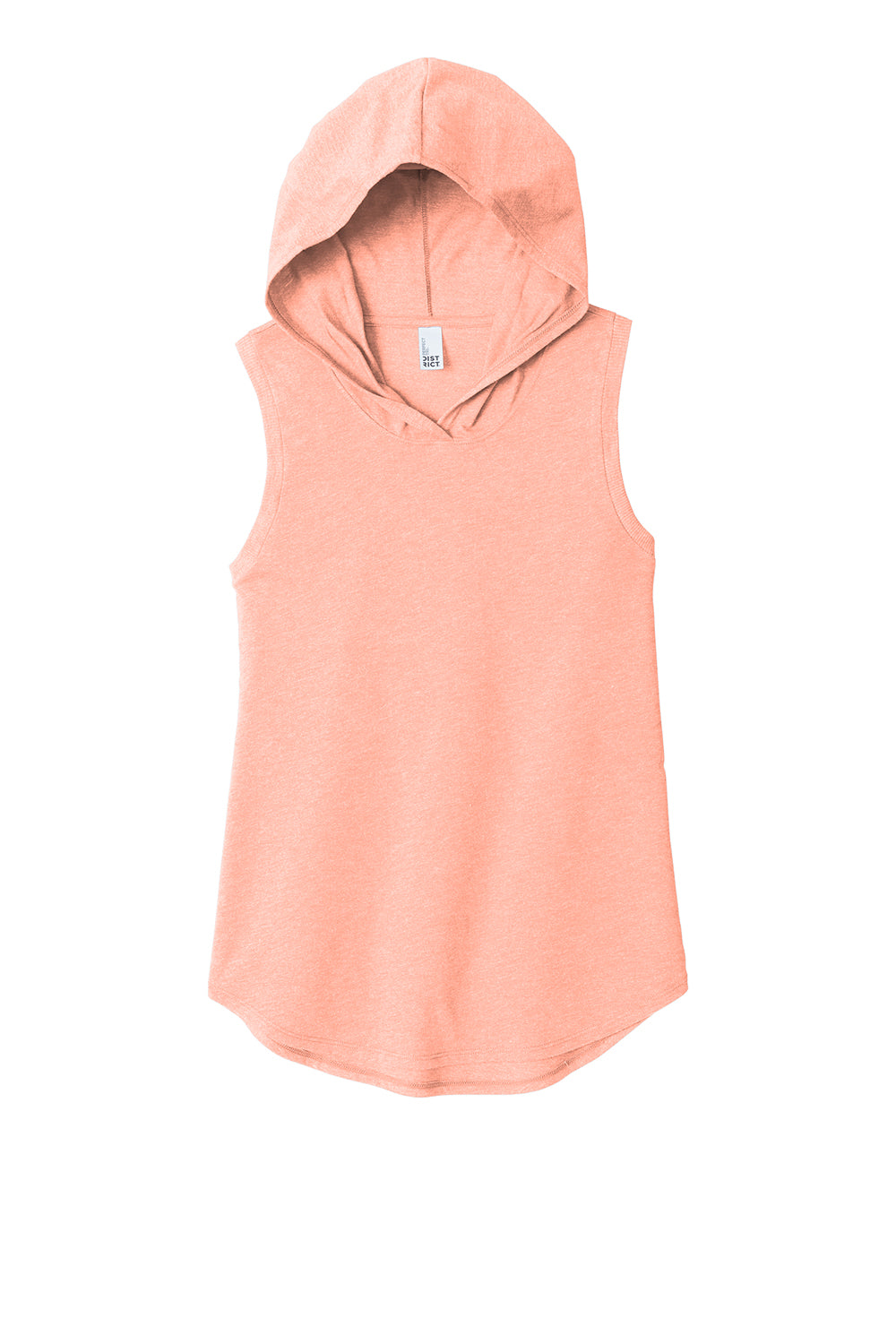 District DT1375 Womens Perfect Sleeveless Hooded T-Shirt Hoodie Heather Dusty Peach Flat Front