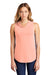 District DT1375 Womens Perfect Sleeveless Hooded T-Shirt Hoodie Heather Dusty Peach Model Front