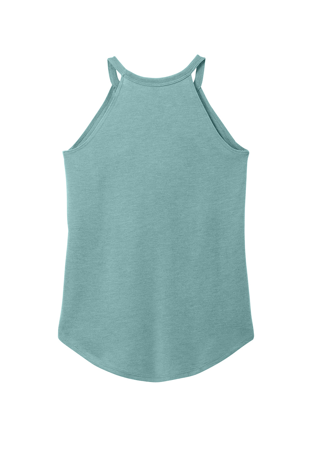 District DT137L Womens Perfect Tri Rocker Tank Top Heather Eucalyptus Blue Flat Back