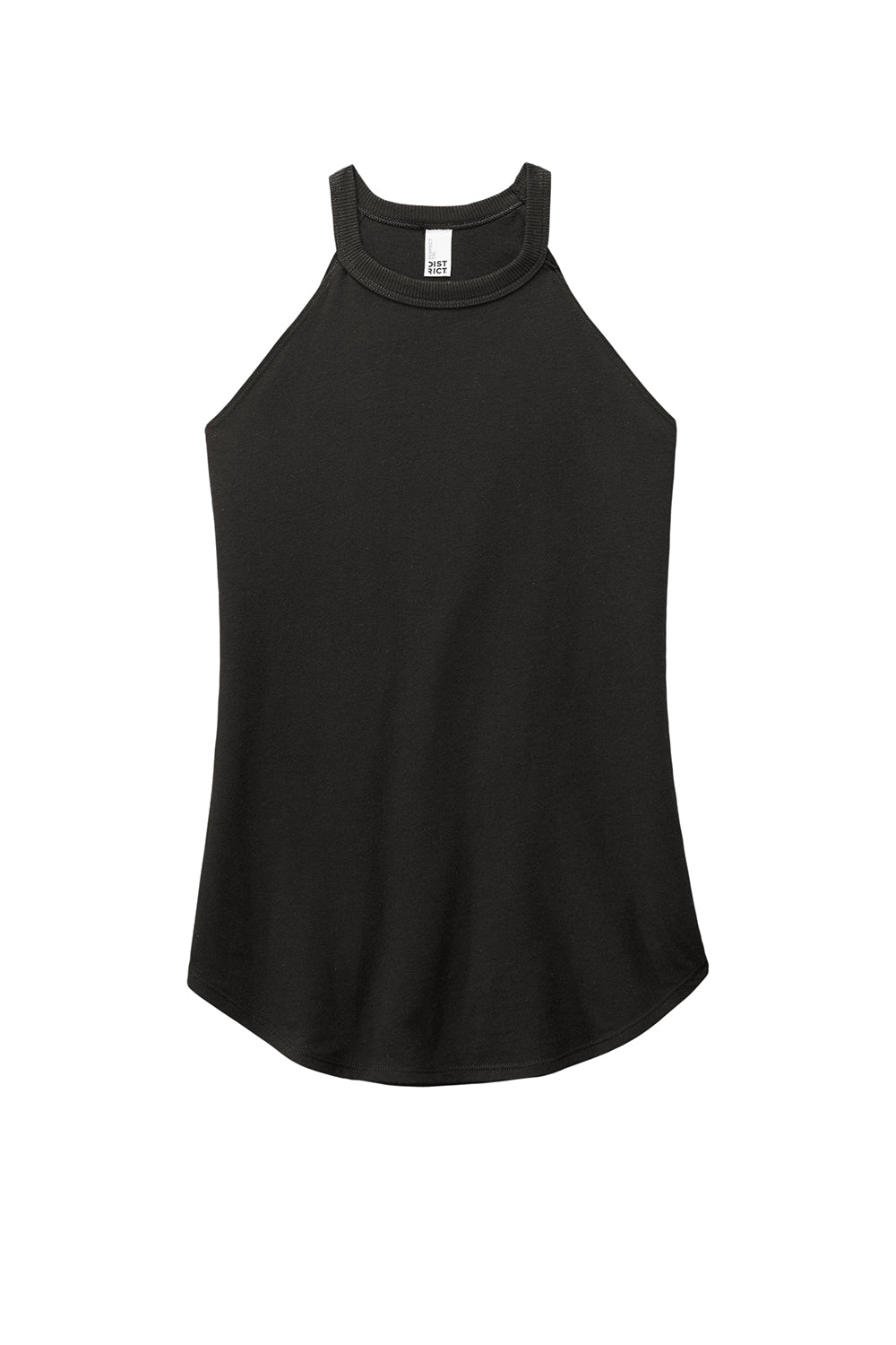 District DT137L Womens Perfect Tri Rocker Tank Top Black Flat Front