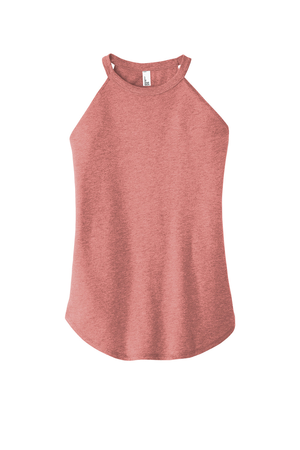 District DT137L Womens Perfect Tri Rocker Tank Top Blush Pink Frost Flat Front