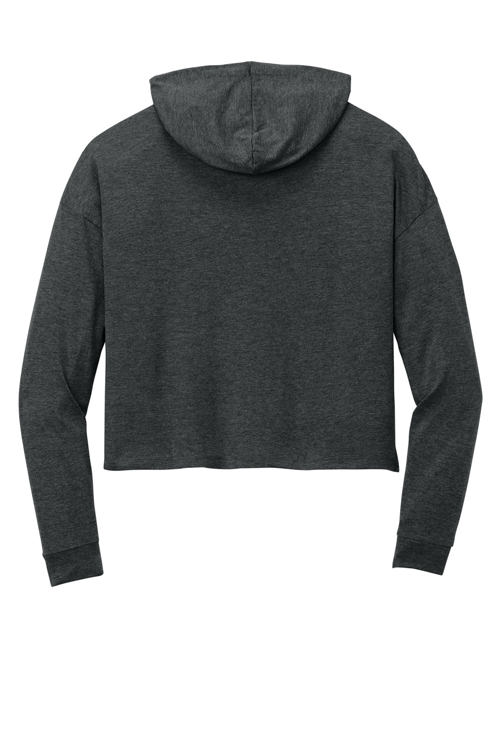 District DT1390L Womens Perfect Tri Midi Hooded Sweatshirt Hoodie Black Frost Flat Back