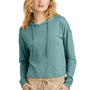 District Womens Perfect Tri Midi Hooded Sweatshirt Hoodie - Heather Eucalyptus Blue