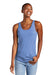 District DT151 Womens Perfect Tri Relaxed Tank Top Maritime Blue Frost Model Front