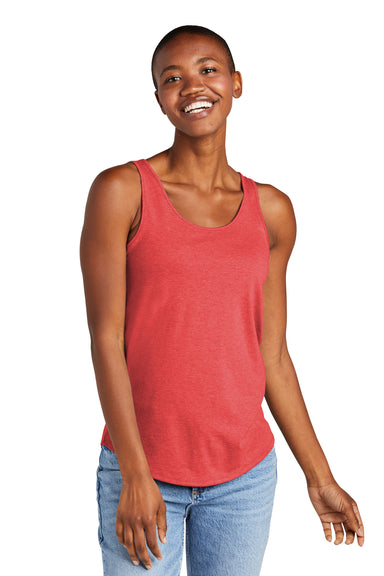 District DT151 Womens Perfect Tri Relaxed Tank Top Red Frost Model Front