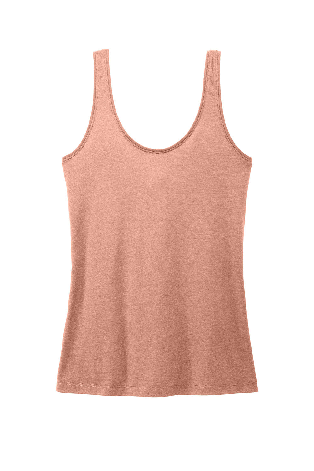 District DT154 Womens Perfect Blend CVC V-Neck Tank Top Heather Nostalgia Rose Flat Back